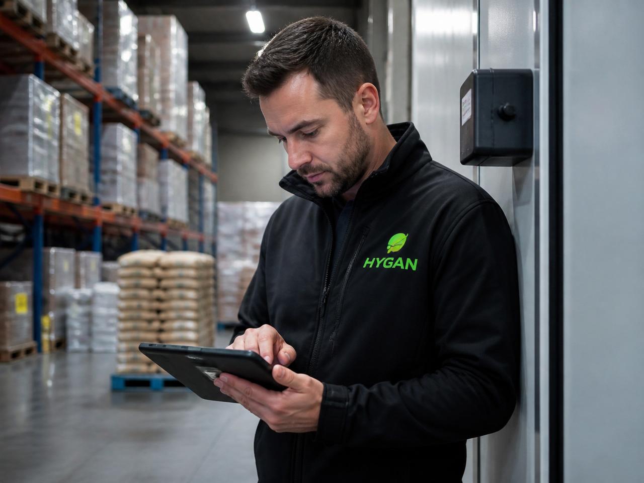 HYGAN Techniker dokumentiert einen Einsatz auf dem Tablet